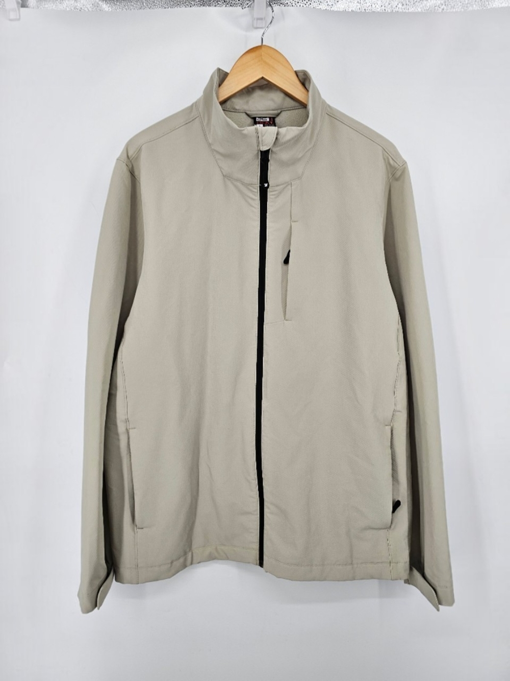 32 Degrees Heat Men's Softshell Jacket L Beige Full Zip Fleece Lined